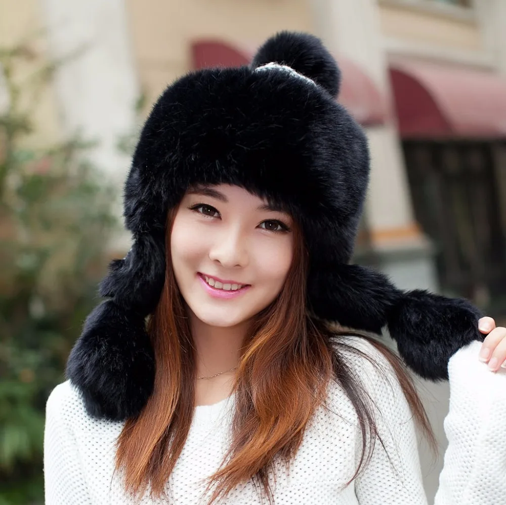 

Winter Hat Female Lei Feng Cap Knitted Cold Autumn Ear Protection Outdoor Riding