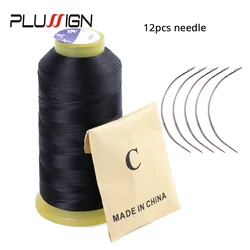Plussign 1Pcs Hair Weave Thread For Weaving Needle Brazilian Indian Hair Weft Extension Sewing Salon Styling Tools