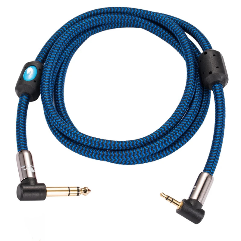 Hi-Fi Audio Cable Right Angle 6.35mm TRS Jack to Mini Jack 3.5mm Headphone PC Phone Sound Mixing Console Cable 1M 2M 3M 5M 8M