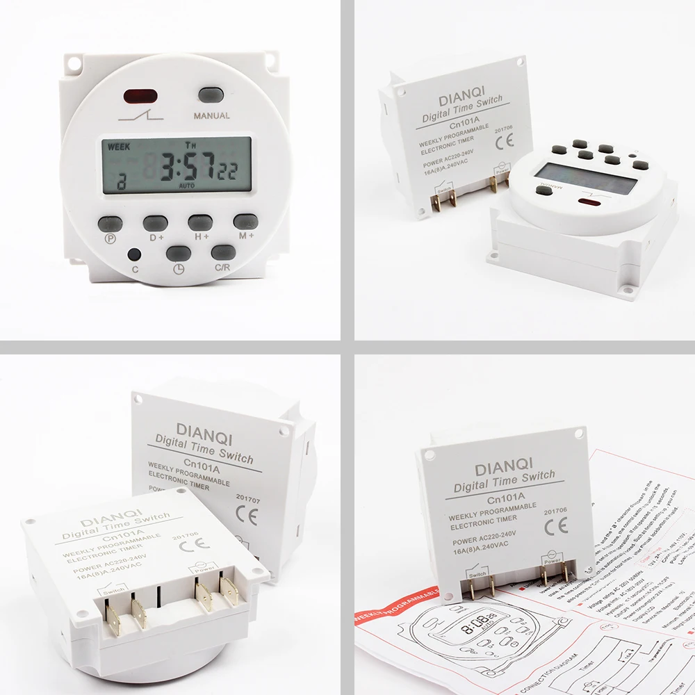 1PC Week Controller Electronic Weekly 7Days Programmable Digital Time Switch Relay Timer Control CN101A Tp8a16 L701 220V12V 16A