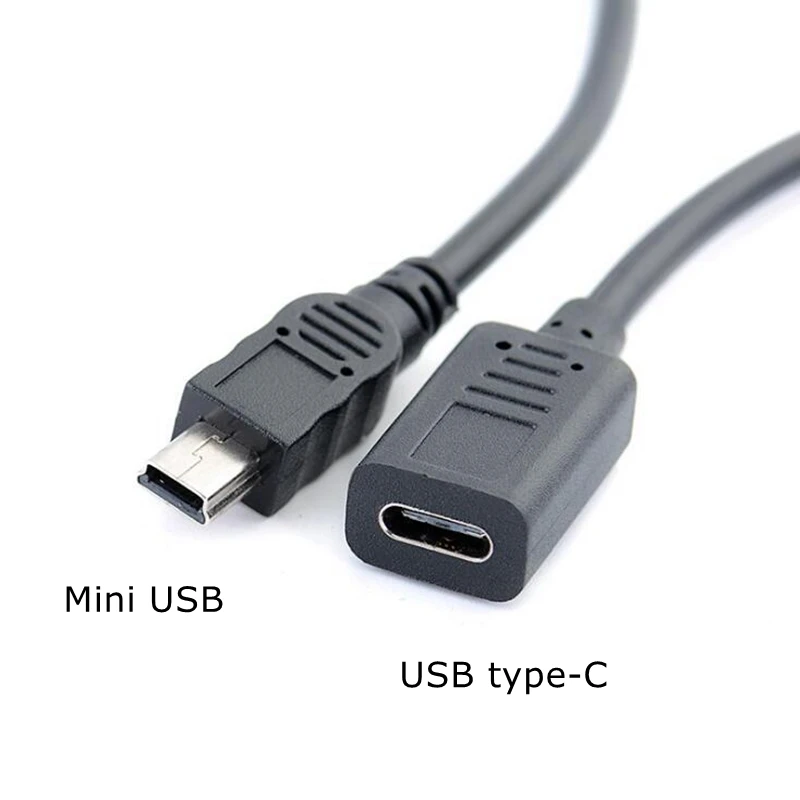 

25CM USB Type-c to Mini USB Cable 2.0 5pin Mini-B Male to USB 3.1 USB-C female Converter Adapter Data Charging Cable