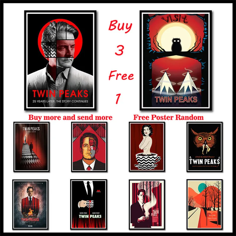 Twin Peaks Movie White Coated Paper Posters Home Room Bar decorative painting poster Frameless