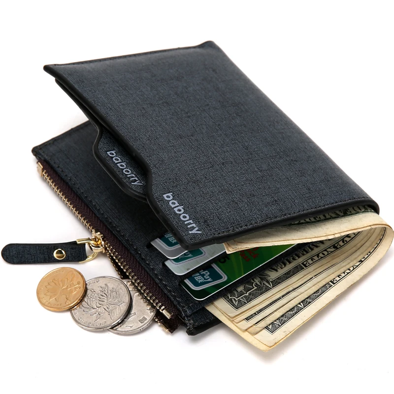 

Men wallets Bifold Wallet ID Card holder Coin Purse Pockets Clutch with zipper Men Wallet With Coin Bag Gift Coin Purse