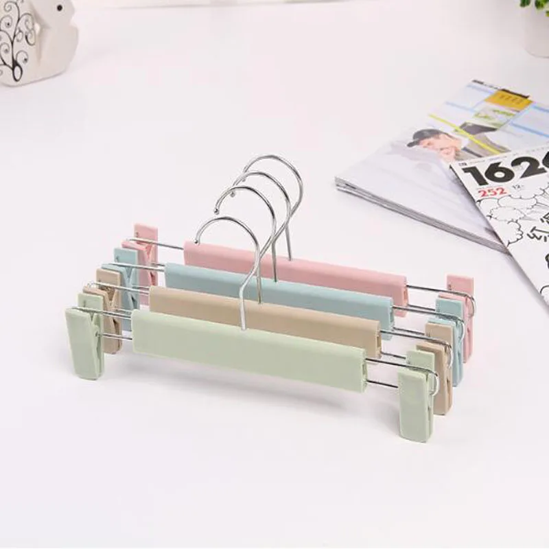 30cm 10 pcs/lot Household Trousers Hangers with Clips Traceless Pants Rack Multifunctional Hanger for Dress Skirts Underwear