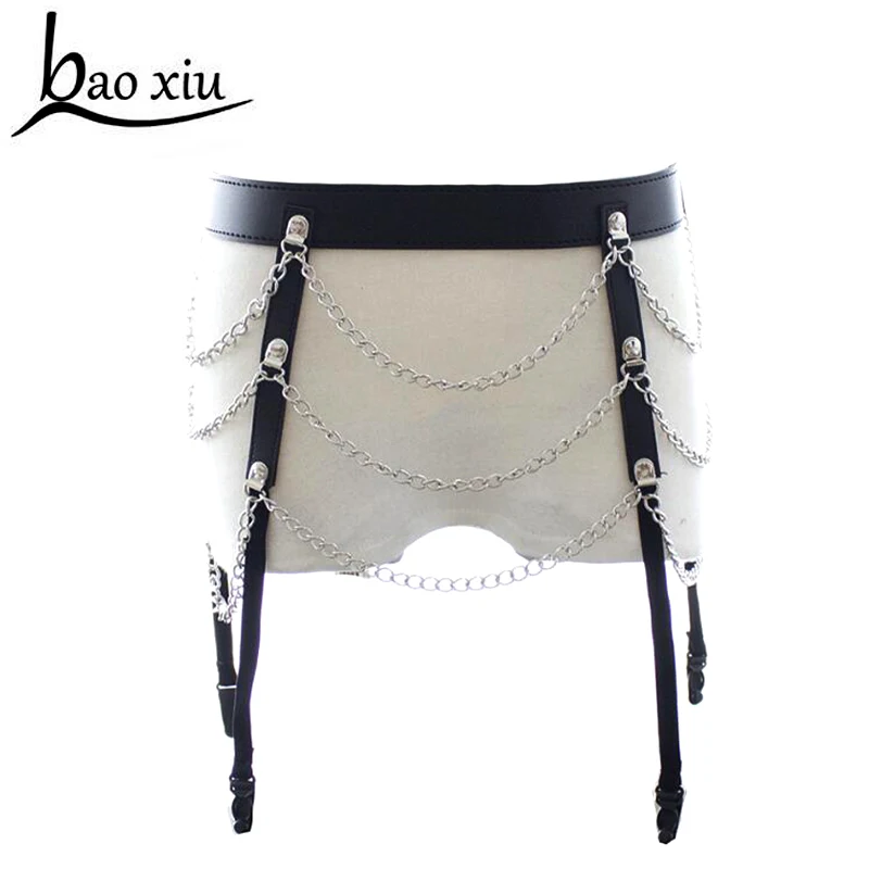 

new brand design rivet punk leather belt strap metal tassel cool Condole belt men women male belly chain accessories