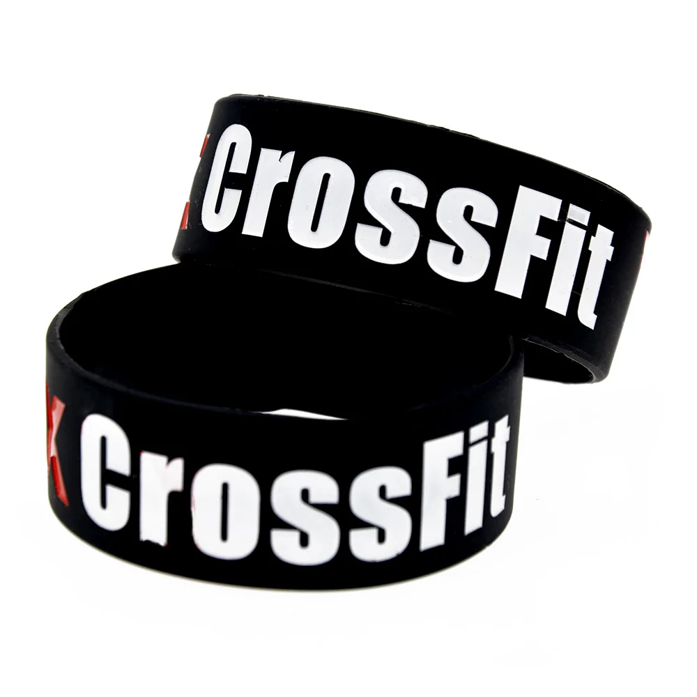 1 PC The Box CrossFit Silicone Wristband 1 Inch WIde Black Sport Gift Bangle