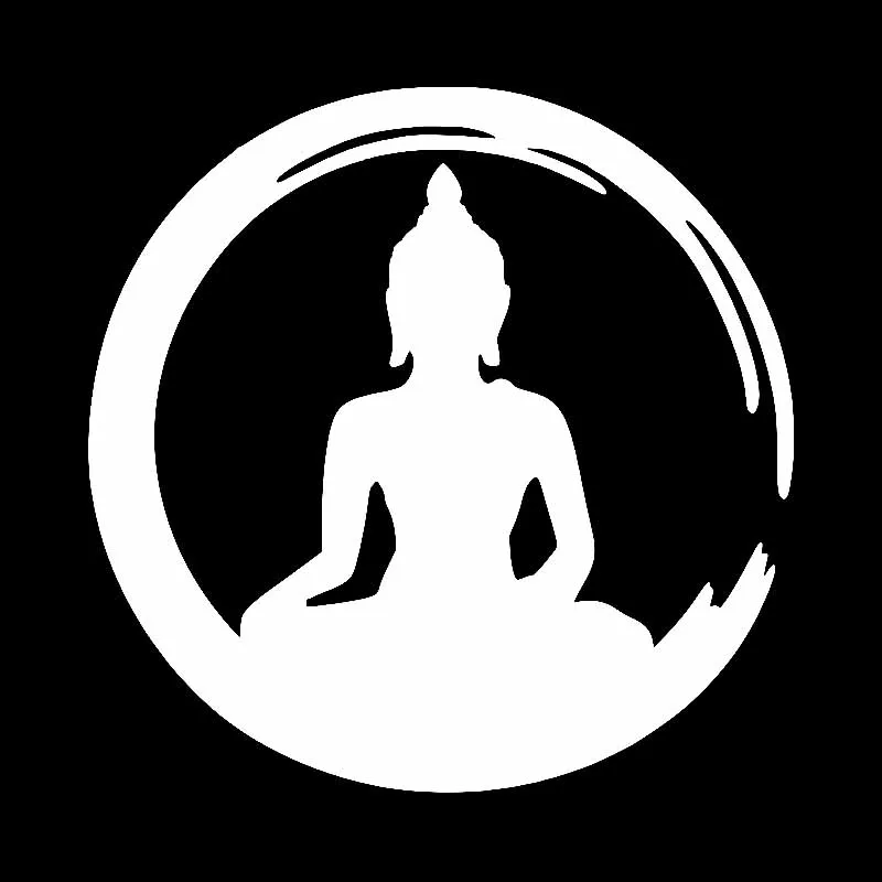 YJZT 13CM*13CM Buddha Vinyl Decal Car Sticker Sangha Buddhism Black/Silver C3-1494