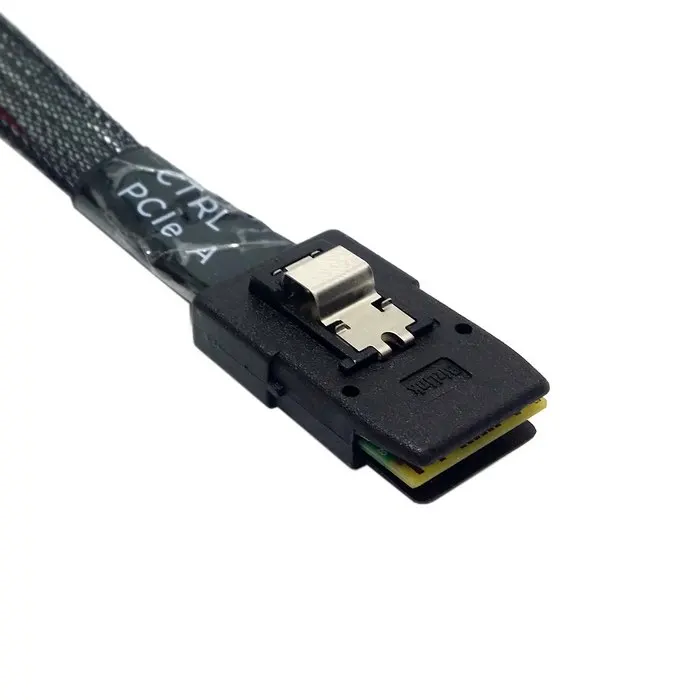 CY 0.8M Ultra Slim Flat 90 Degree Left Angled Mini SAS 36pin SFF-8087 to 8087 Data Raid Cable