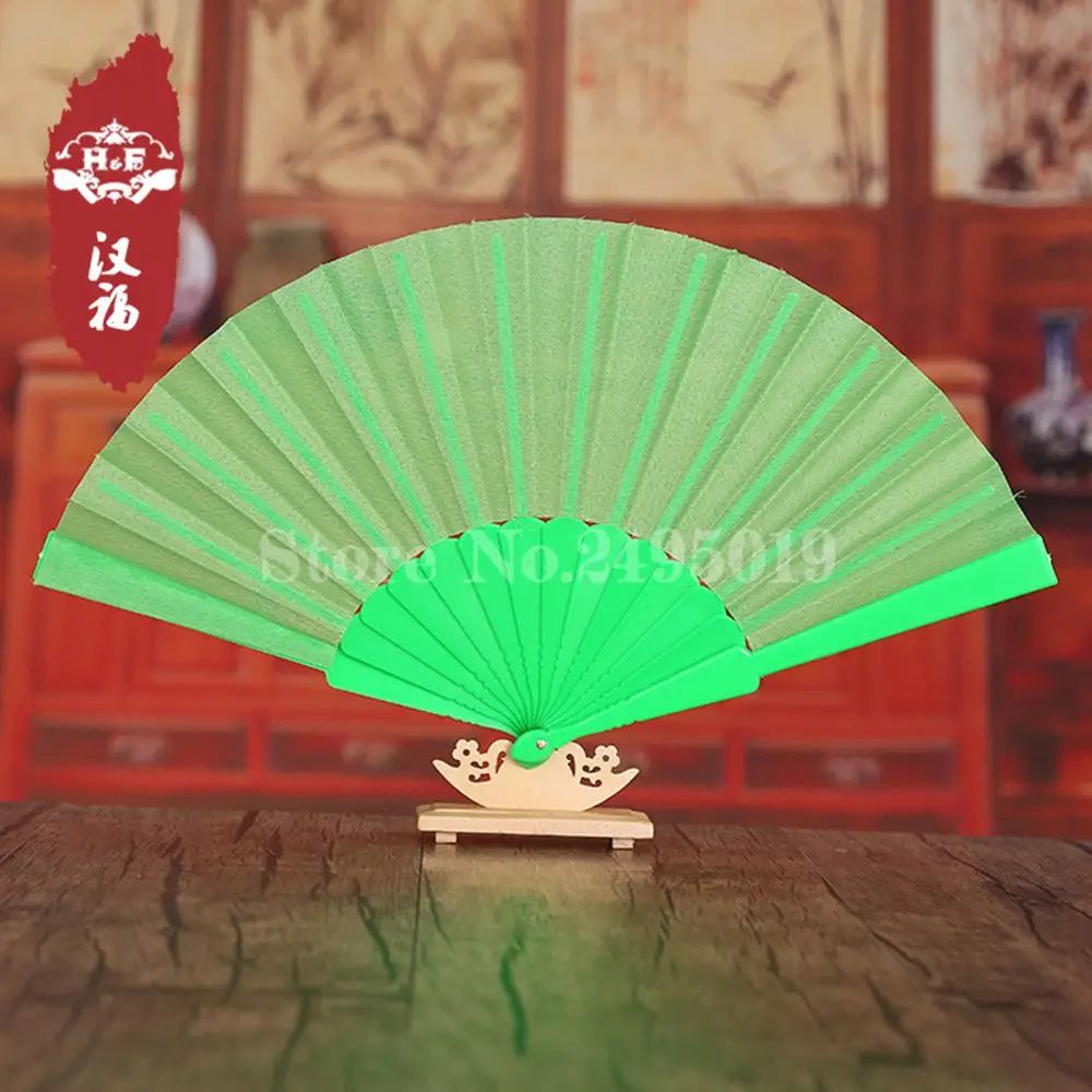 Free Shipping Wholesale 50pcs/lot Spanish Style Multi-color Polyester / Cotton Plastic Plain Dyed Blank Folding Hand Fan