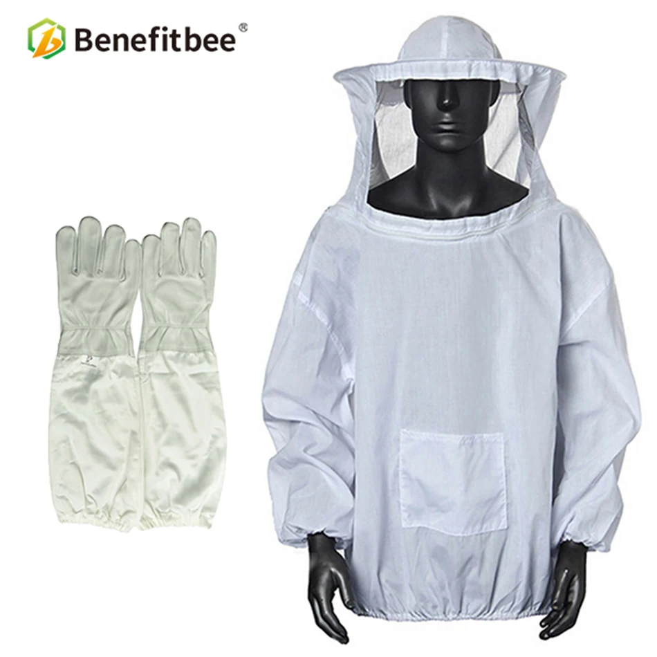 

Bee Suit With Glove Beekeeper Protective Jacket Beekeeping Uniforms Clothes Beekeeping Equipment Bee tools Benefitbee Apiculture