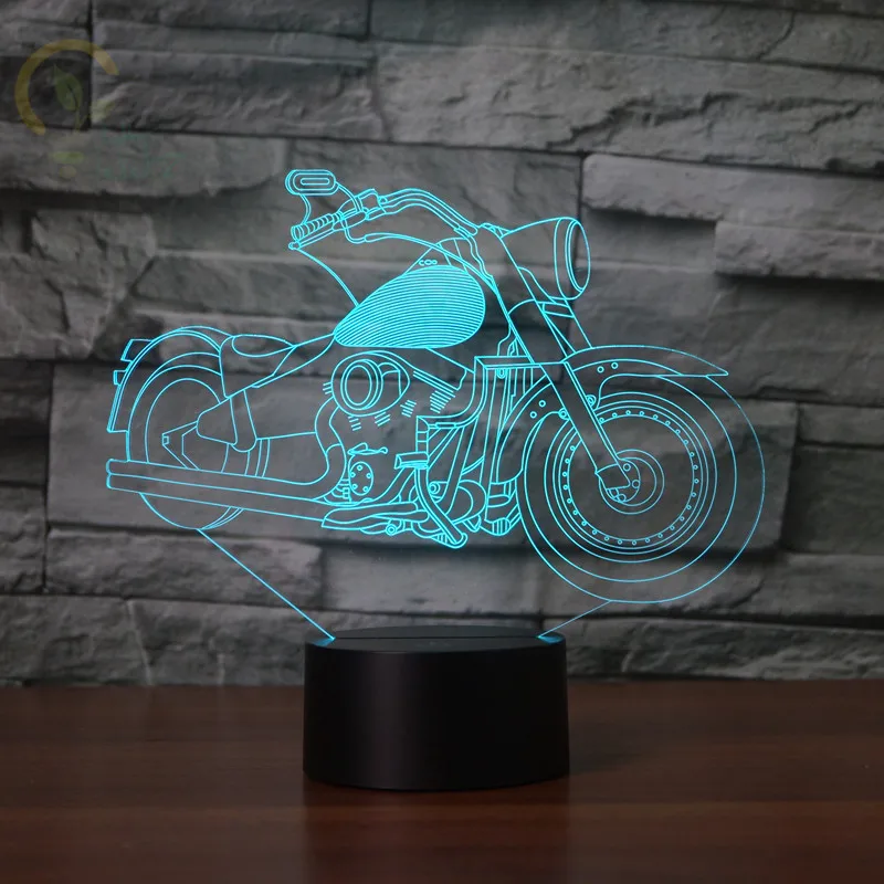 

Novelty USB 3D LED Lamp Novelty Motorbike Shape Night Lamp Colorful Changing Night Lights for Home Decoration