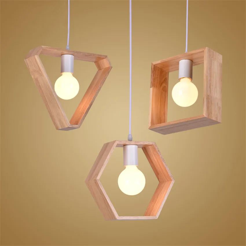 

3 Models Modern Wood Pendant Lights Creative Pendant Lamp Art Lighting Luminaire Lampara Colgante for bedroom Hanglampen lampe