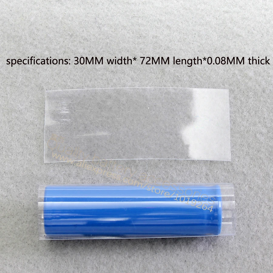 100pcs 18650 battery casing bright transparent blue heat shrink tubing insulated battery cover battery skin PVC heat shrink film