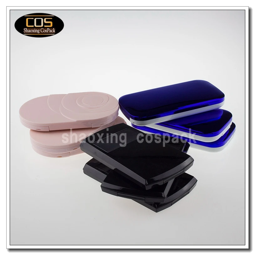 C002 empty makeup compacts for powder, light pink cosmetic compacts with mirror empty, empty plastic pink cosmetic compact case