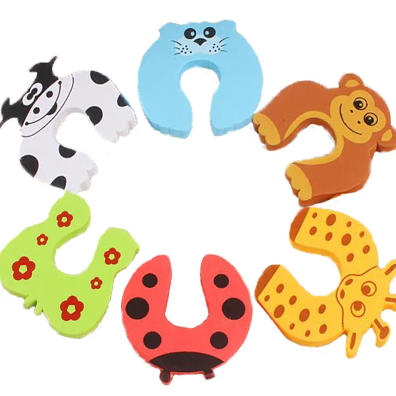 10pcs/Lot Kids Baby Cartoon Animal Jammers Stop Edge Corner Guards Door Stopper Holder Safety Finger Protector