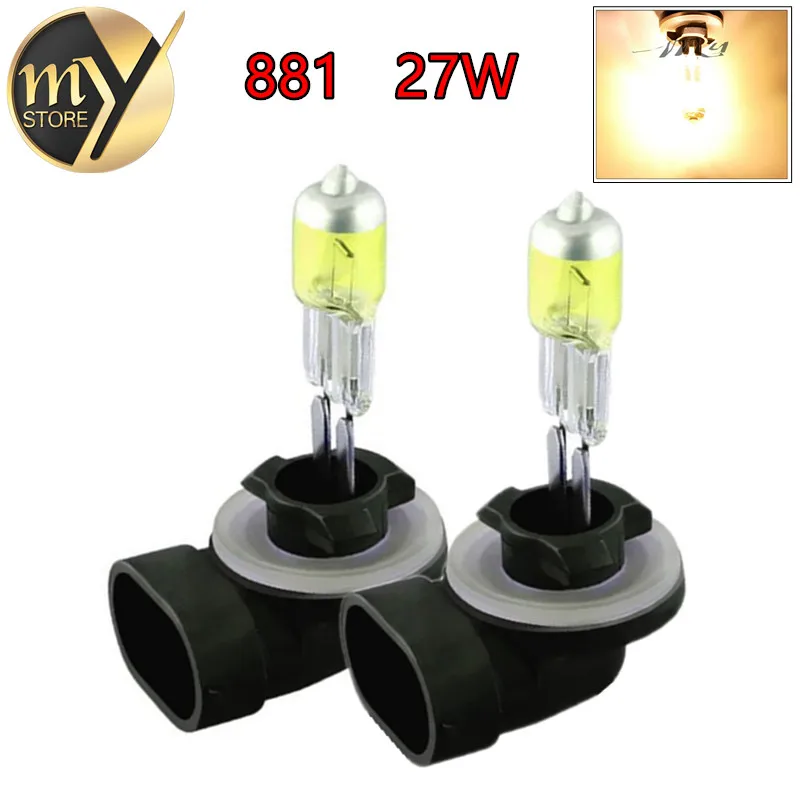 2PCS H27 881 894 Super Bright White Fog Halogen Bulb Hight Power 27W Car Head Light Lamp DRL Day Running Lights Yellow Amber 12V