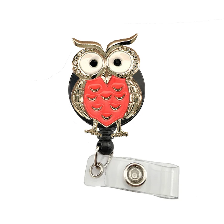 

20pcs Lovely Nurse Badge Holder Pink Owl Bird Retractable Medical Badges Reel Holder Animal Plastic Name Card Clip
