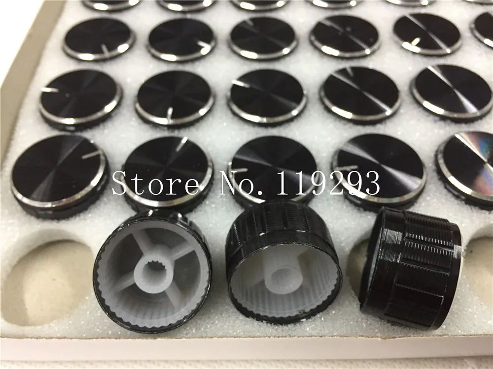 [BELLA]26MM x 17MM 6MM aperture within aluminum black knob potentiometer knob cap--105PCS/LOT(3 boxs)