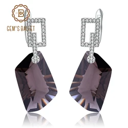 GEM'S BALLET 925 Sterling Silver Dazzling Earrings Natural Smoky Quartz Gemstone Drop Earrings Fine Jewelry for Women Gift