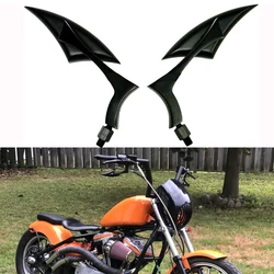 Black/Chrome Spear Blade Side Mirrors Aluminum Custom Triangle Motorcycle  Mirros 8MM 10MM For Harley Cruiser Chopper