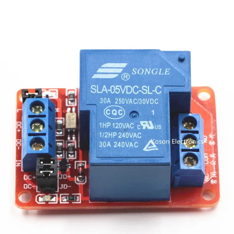 5V 30A 1-Channel Relay Module with Optocoupler H/L Level Triger for Arduino