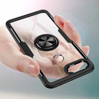 For Xiaomi Mi 8 Lite Case With Ring Stand Magnet Transparent shockproof Protective Back Cover case for xiaomi mi8 lite shell