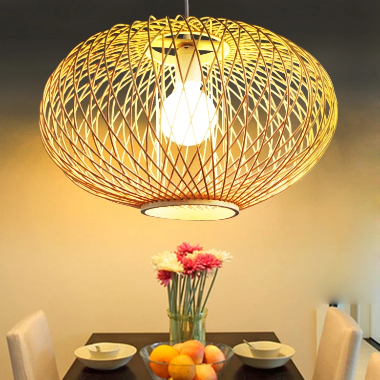 Southeast Asia style simple bamboo  Pendant Lights art restaurant tea room Japanese nest handmade bamboo Pendant lamps  ZA8835