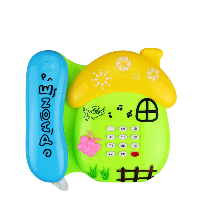 Electronic Baby phone Cartoon Mushroom  telephone Educational Learning Music and Sound Telephone toys for children Random Colour