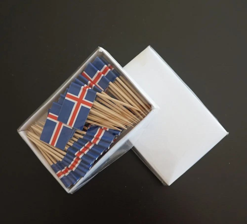 Iceland toothpick flags, Country flag, Cake toppers, total 2000pcs, 100pcs/bag, Free ship