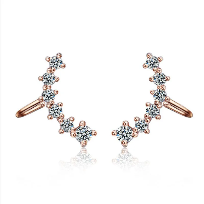 KOFSAC-Boucles d'Oreilles en Clip CZ et Argent 925, Manchette d'Oreille Non Perçante, Cartilage, réinitialisation d'Oreille de Luxe, Bijoux à la Mode, Cadeau pour Femme et Fille, Nouveau