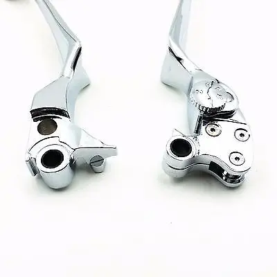 Chrome Skull ADJUSTABLE Brake Clutch Lever for Harley Fat Boy Dyna Electra Glide