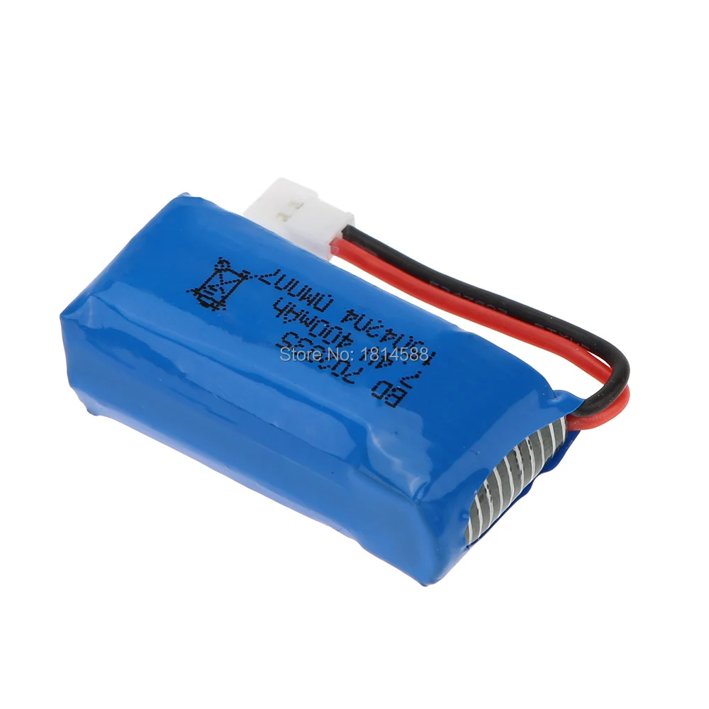 5 pces atualizado 400mah 30c lipo bateria 7.4v 2s para dm007 rc quadcopter parte