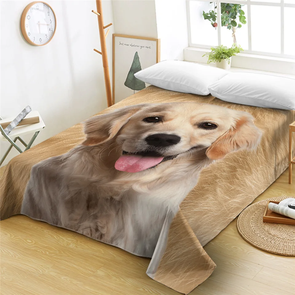 Imagem -03 - Beddingoutlet Impressão 3d Dog Bed Folha Linda Dachshund Folha Plana Brown Pug Colchas 1-pc Bonito Puppy Drap de Lit Dropshipping