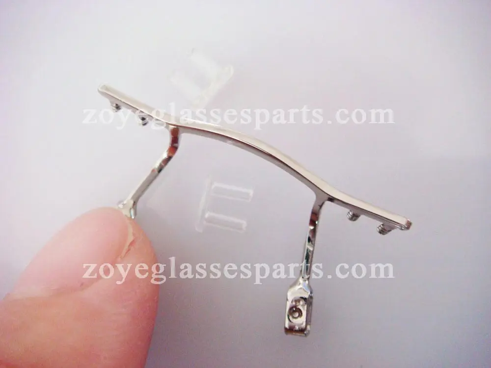 nose bridge for rimless eyewear,bridges with pad arms for rimless eyewear repair,silver color stainless steel TB-298 silver image 2