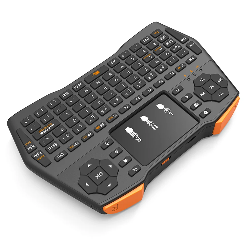 i8 Plus Bez podświetlenia Mini bezprzewodowa klawiatura 2,4 GHz z touchpadem Angielski Rosyjski Pilot Air Mouse do Android TV Box PC