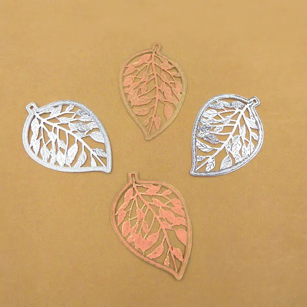 

Raw brass tone Blank Vintage Filigree Leaf Charms Links Wraps Connectors Jewelry DIY Findings 15x24mm