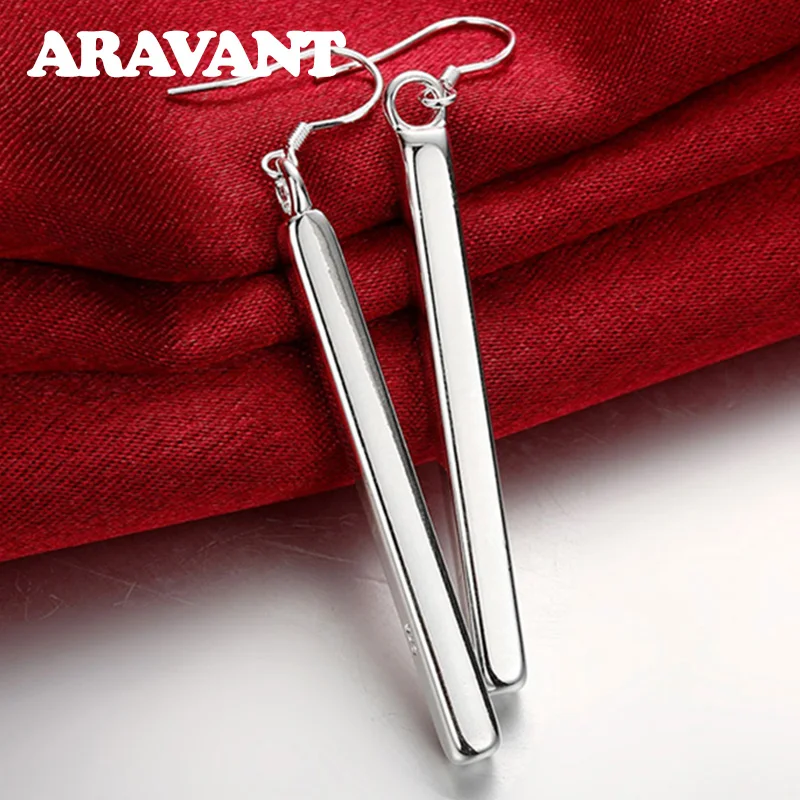 Aravant 925 Silver Earrings For Women Fashion Long Line Earring Jewelry Best Gift