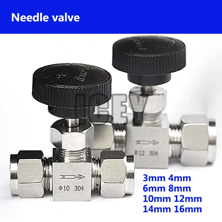 

2 Way Needle Valve Adjustable Needle Valve SS304 High Pressure Acid Proof Straight Ferrule Tube Flow Control