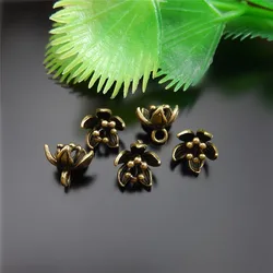 10pcs/lot Europe Antique Flower Necklace Charms Pendant Women Retro Style Bracelet Jewelry Making Handmade Crafts 9*8mm 51581