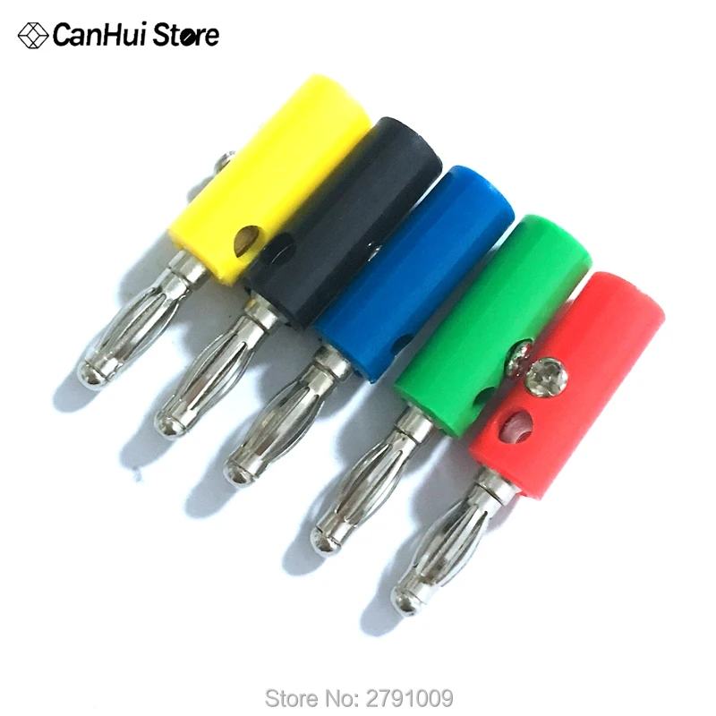 10ps 4mm Banana Socket Nickel Plated Binding Post Nut Banana Plug Jack Connector Red + Black JS-910B Terminal JS919 Opening 8mm