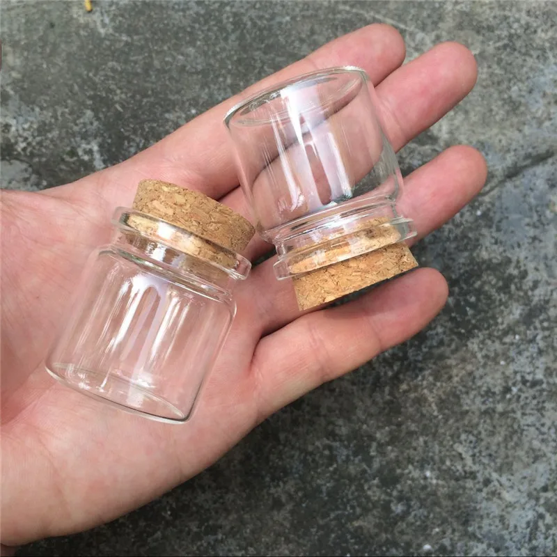 20ml  Glass Jars Bottles With Cork  37*40*27mm 12pcs/lot For Wedding Holiday Decoration Christmas Gifts