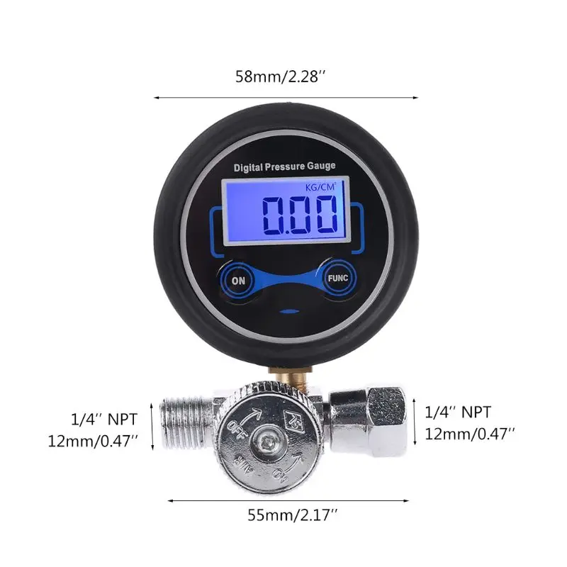 Valve Digital Air Pressure Regulator Air Compressor Regulator Air Filter Pressure Gauge Regulating 1/4in for Spray Gun