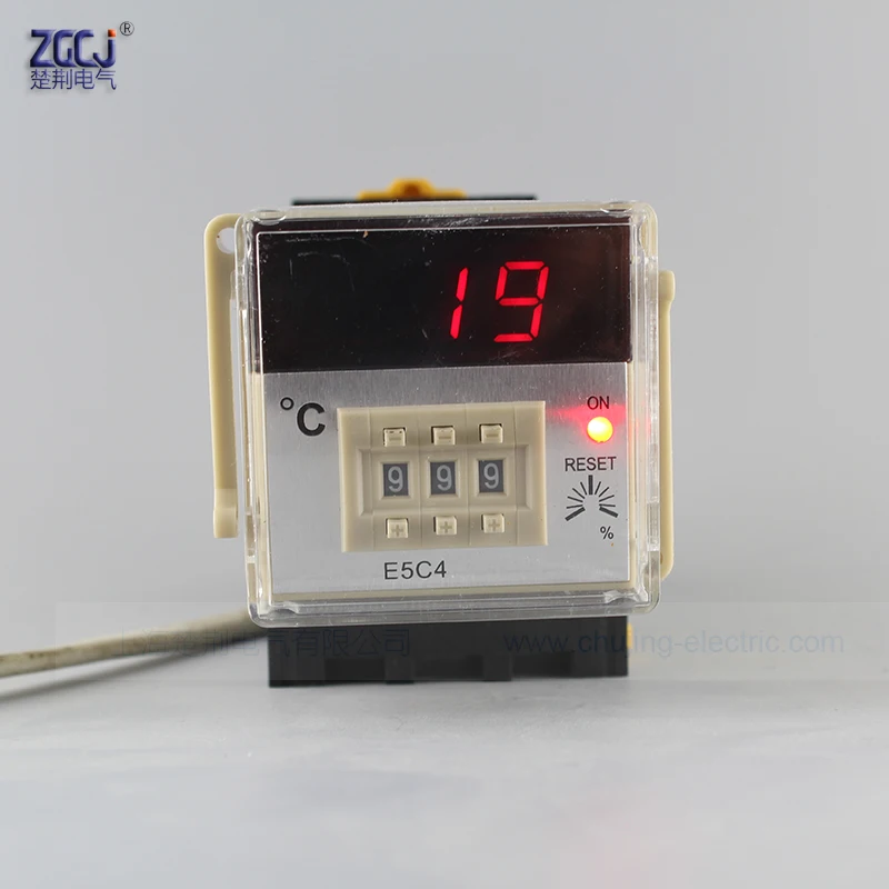 Termostato digital tipo e 0-999 graus, controlador de temperatura e5c4 de 35mm din, em estoque