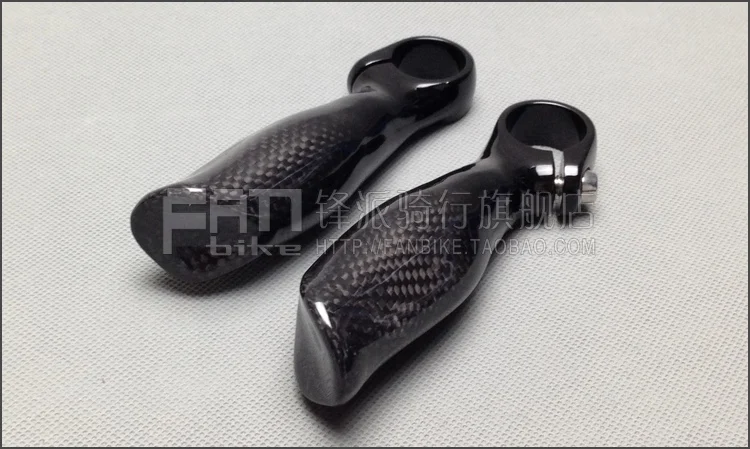 NO LOGO 3K Glossy Carbon Fiber MTB Bicycle Handlebar Bar Ends 22.2MM Mountain Bike Bar End Bicycle Parts 120g/pair