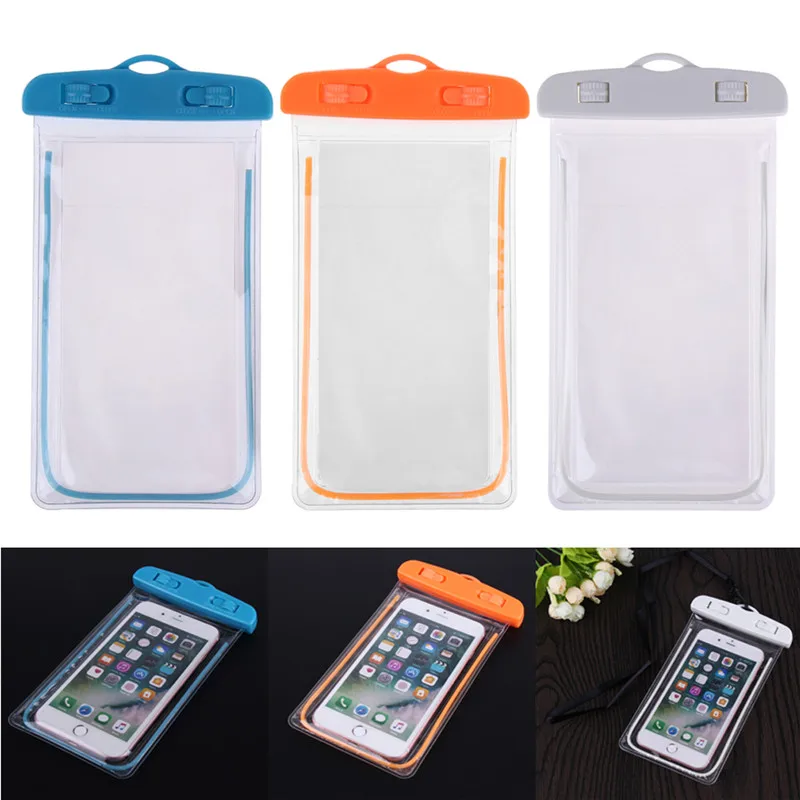 Waterproof Phone Pouch Swimming Bags With Luminous Underwater Pouch Phone Case Camping Skiing Dry Bag Universal Cover 3.5-6Inch