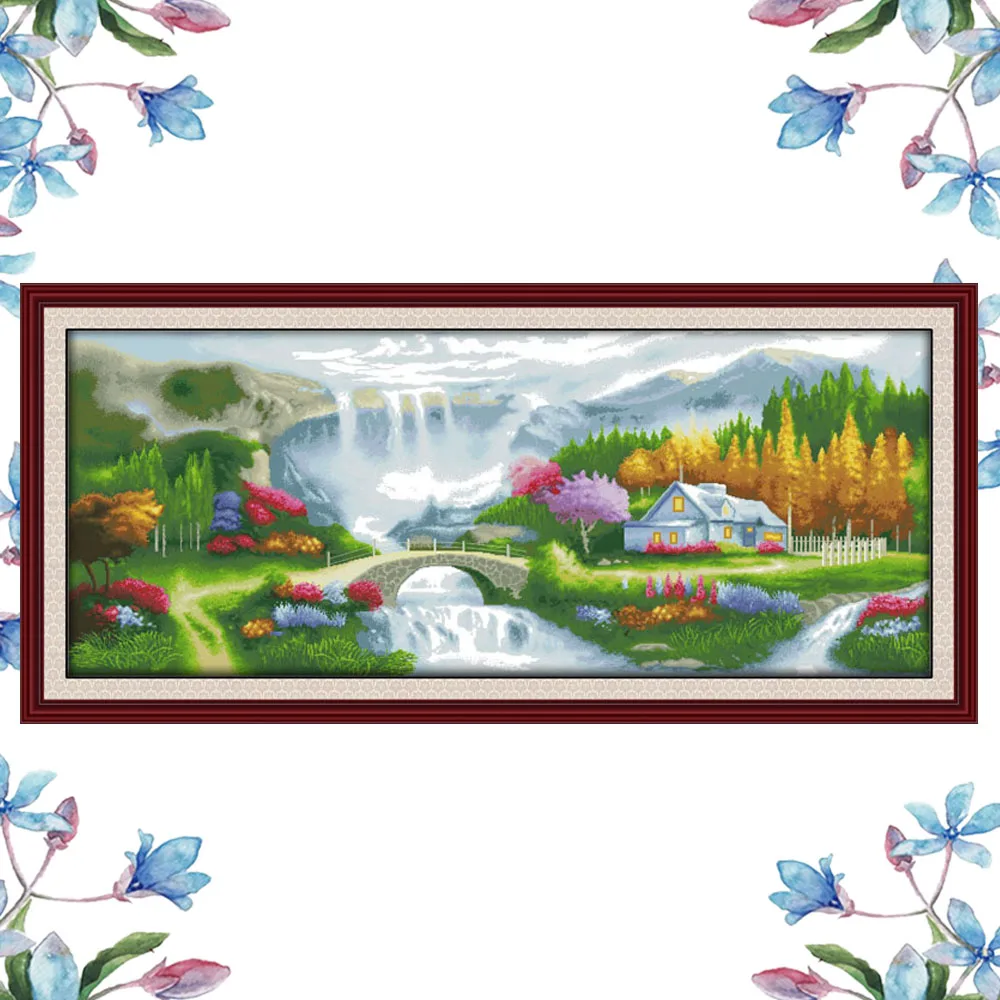 NKF Homeland Pattern DIY Handmade Craft Needlework Cross Stitch Set Embroidery Kit Printed Design Stitching Home Decoration