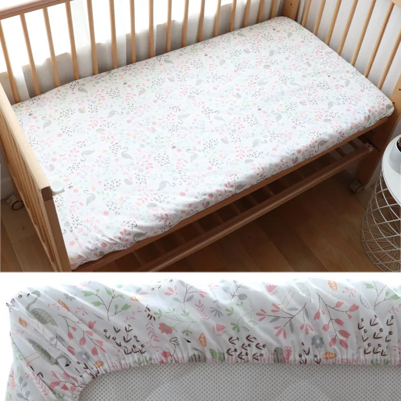 130x70cm 100% Cotton Baby Crib Fitted Sheet For Newborn Soft Bed Cot Mattress Cover Boy Girl Toddler Bedding Allow Custom Make