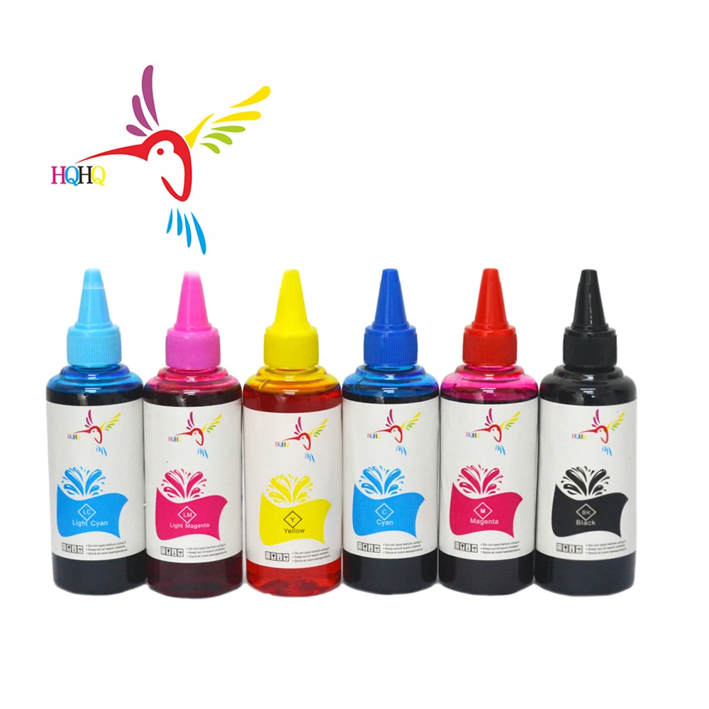 HQHQ  Heat Transfer Sublimation Ink For EPSON Inkjet Printer 6 colorx100ml Water Based 6 Colors Compatible Desk Printing