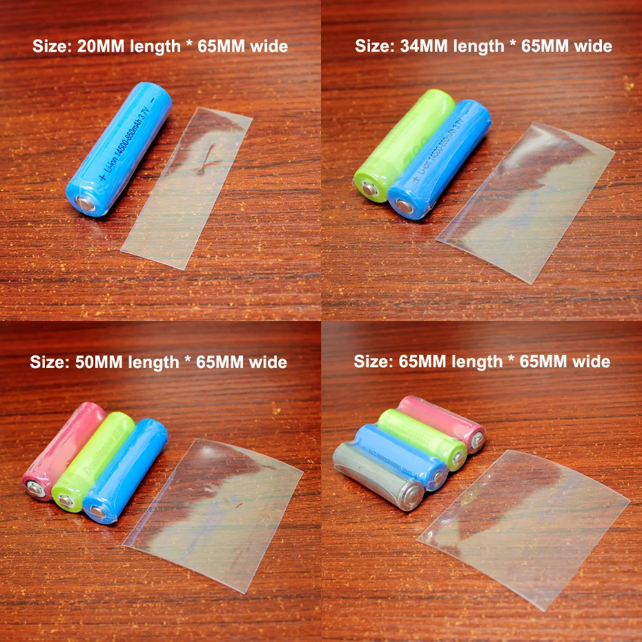 100pcs/lot Lithium battery insulation sleeve PVC heat shrinkable film battery holster 14500 battery film shrink film