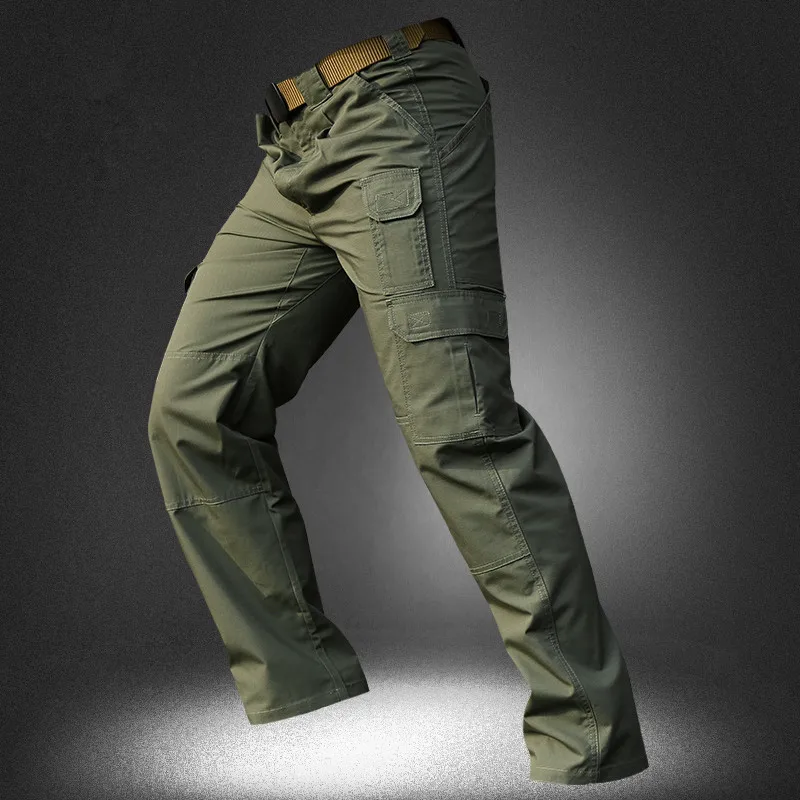 Summer Outdoor Sports Climbing Waterproof Thin Ultralight Plaid Cargo Pants Men Anti Tear Pocket   Long Trousers